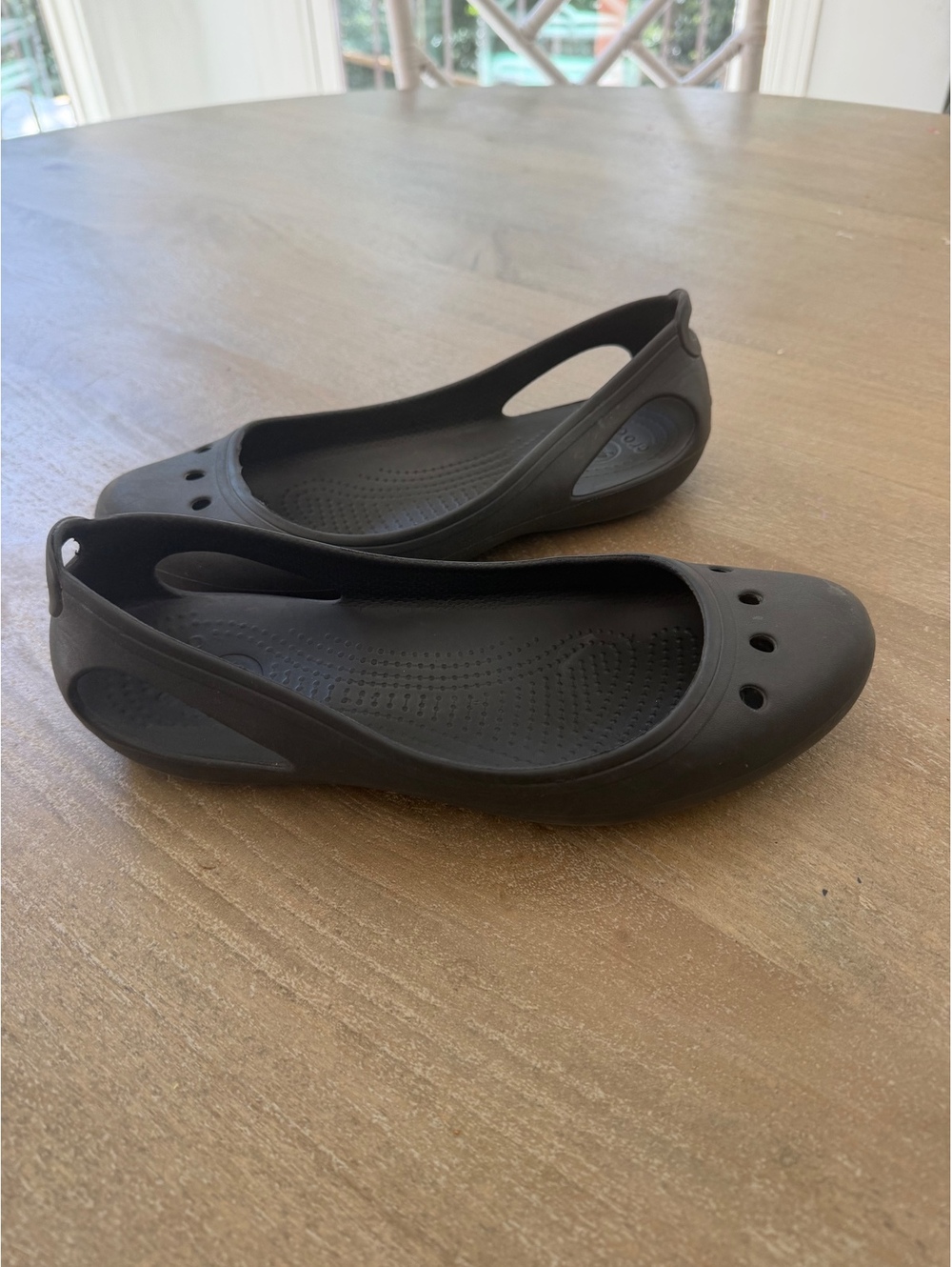 CROCS Women's Kadee Slip On Ballet Flats Comfort Shoes Black Size 9